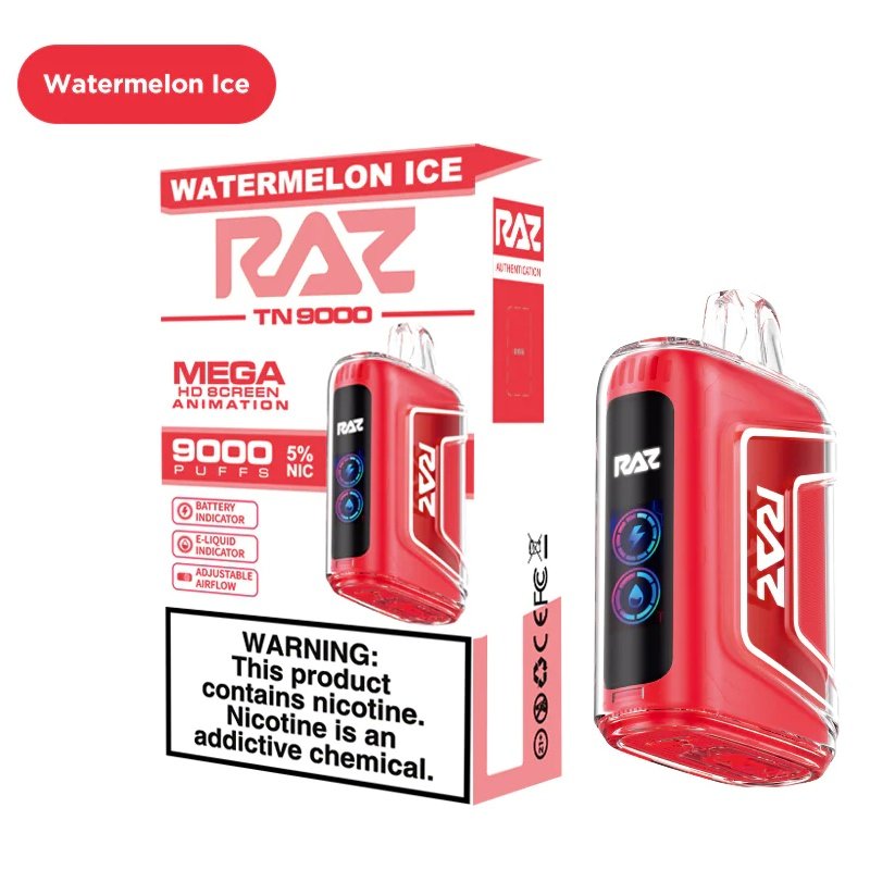 Watermelon Ice Flavor RAZ TN9000 Disposable Vape Watermelon Ice Flavor RAZ TN9000 Disposable Vape - Image 1